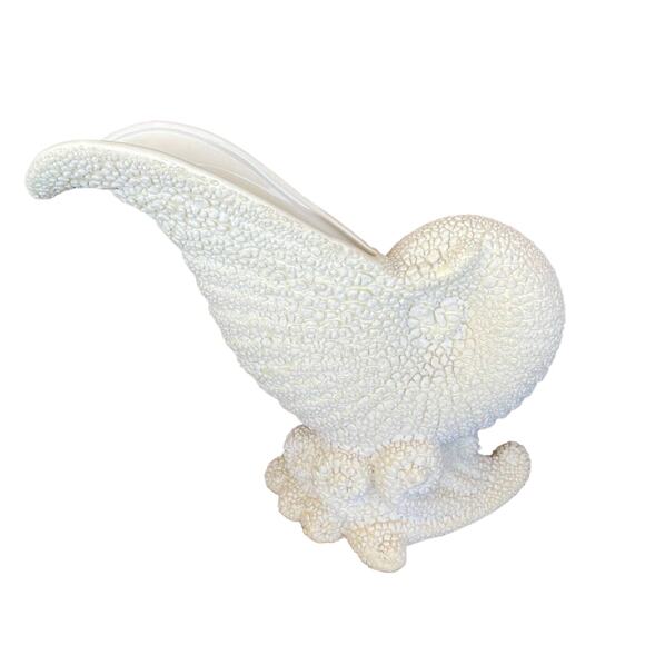 Royal Haeger Shell Vase Nautilus Textured Pebbled Cornucopia Nautical Sea READ - Picture 3 of 16